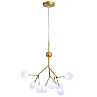 Светильник подвесной GRACE 75124/6С GOLD SATIN Natali Kovaltseva белый 9 ламп, основание золотое в стиле современный ветви