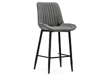 Полубарный стул Седа К темно-серый / черный 511177 Woodville, серый/велюр, ножки/металл/чёрный, размеры - ****490*570