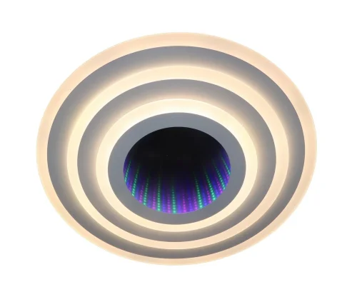 Люстра потолочная LED с пультом 81033/8C Natali Kovaltseva белая на 1 лампа, основание белое в стиле хай-тек с пультом фото 3
