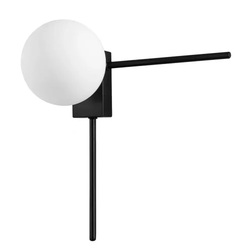 Бра LORO AP1 V1 BLACK Crystal Lux белый на 1 лампа, основание чёрное в стиле современный 