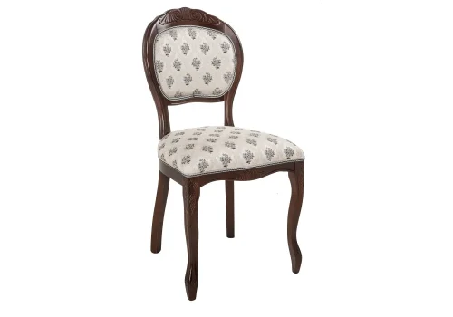 Деревянный стул Джованни 373897 Woodville, бежевый/ткань, ножки/массив бука дерево/орех, размеры - ****500*590