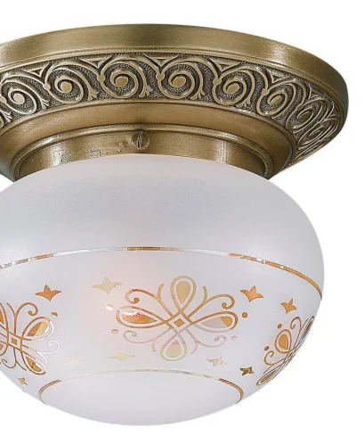 Светильник потолочный PL 7745/1 Reccagni Angelo прозрачный белый 1 лампа, основание античное бронза в стиле классический  фото 2