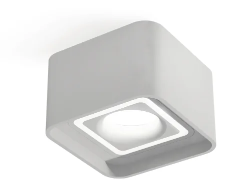 Светильник накладной XS7832020 Ambrella light белый 1 лампа, основание белое в стиле хай-тек современный квадратный фото 2