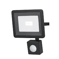 Прожектор LED с датчиком движения Flood FL001-L10B6KSR Maytoni уличный IP чёрный на 1 лампу, плафон прозрачный в стиле современный хай-тек LED