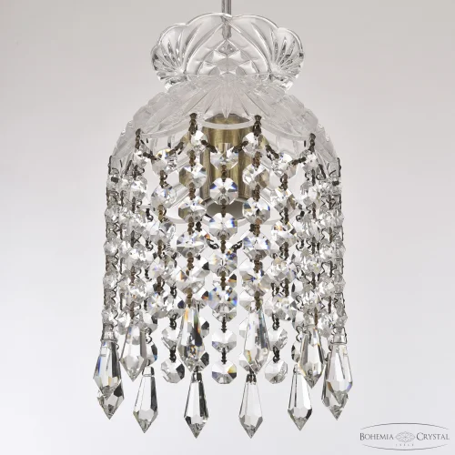 Светильник подвесной 14781P/11 Pa Drops Bohemia Ivele Crystal прозрачный 1 лампа, основание бронзовое в стиле классический drops фото 2