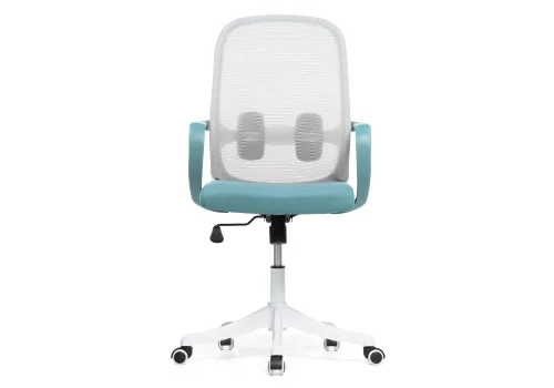 Компьютерное кресло Bust gray / blue / white 15796 Woodville, серый голубой/ткань, ножки/пластик/белый, размеры - *1110***600*600 фото 4