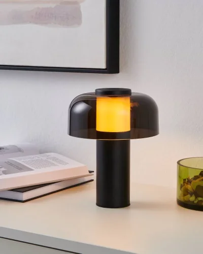 Уличная настольная лампа диммируемая сенсорная с USB-портом Ponente 900983 Eglo уличный IP44 чёрный на 1 лампу, плафон чёрный в стиле современный хай-тек LED фото 2