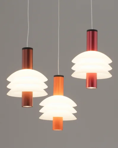 Светильник подвесной LED Sylv V11389-PL Moderli белый на 3 лампы, основание чёрное в стиле современный каскад фото 3