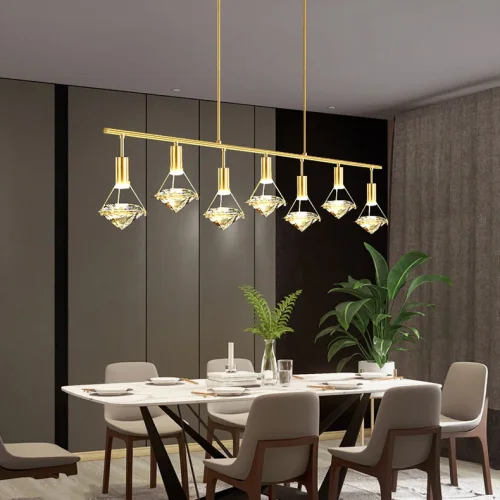 Светильник подвесной GLASGOW MORE L3 Планка 212158-23 ImperiumLoft прозрачный на 3 лампы, основание латунь в стиле современный фото 6