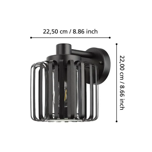 Настенный светильник Selinus 900672 Eglo уличный IP65 чёрный 1 лампа, плафон чёрный в стиле современный лофт E27 фото 2