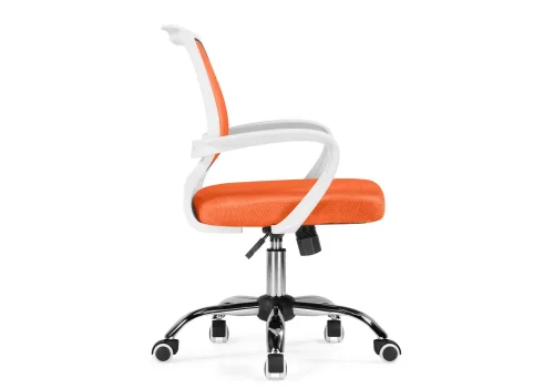 Компьютерное кресло Ergoplus orange / white 15373 Woodville, оранжевый/ткань, ножки/металл/хром, размеры - *940***610* фото 4