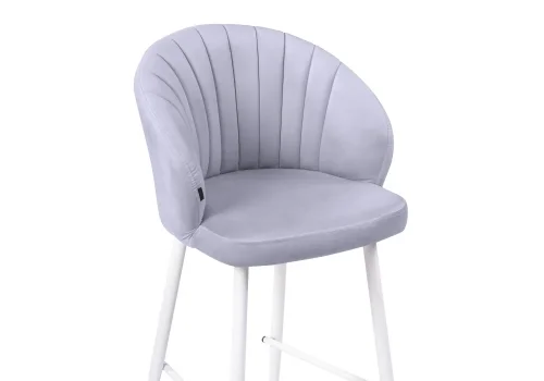 Полубарный стул Бэнбу velutto 49 / белый 499986 Woodville, серый/велюр, ножки/металл/белый, размеры - ****550*560 фото 5
