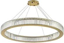 Люстра подвесная хрустальная LED Anzio L 1.5.100.100 A Arti Lampadari прозрачная на 1 лампа, основание бронзовое в стиле современный кольца