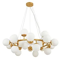Люстра подвесная Bolla A1664SP-25GO Arte Lamp белая на 25 ламп, основание золотое в стиле современный шар