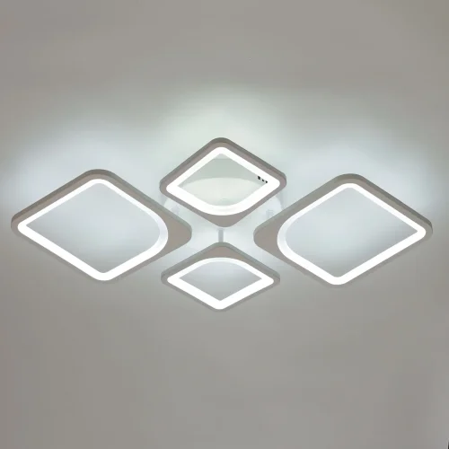 Люстра потолочная LED с пультом Мадлен 424012704 DeMarkt белая на 1 лампа, основание белое в стиле хай-тек с пультом квадраты фото 4