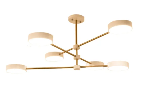 Люстра потолочная LED Luminita 0847CL-6WT Milosh Tendence золотая белая на 1 лампу, основание золотое в стиле современный 