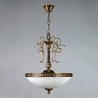 Люстра подвесная  SEVILLE 02140 PB AMBIENTE by BRIZZI белая на 5 ламп, основание бронзовое в стиле классика 