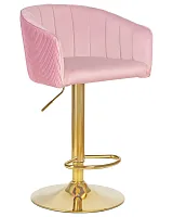 Стул барный  5025_GoldBase-LM DARCY GOLD, цвет сиденья розовый велюр (1922-16), цвет основания золото Dobrin, розовый/велюр, ножки/металл/золотой, размеры - 860*1070***510*460
