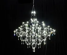 Люстра подвесная LED с пультом Галанта 07881-80,02(21) Kink Light прозрачная на 1 лампу, основание хром в стиле современный с пультом