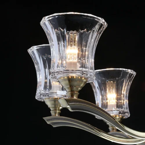 Люстра подвесная Аманда 481013908 MW-Light прозрачная на 8 ламп, основание античное бронза в стиле классический  фото 5