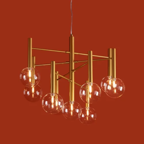 Люстра подвесная Luce FR5584CL-L45G Freya прозрачная на 9 ламп, основание золотое в стиле современный фото 10 Люстра подвесная Luce FR5584CL-L45G Freya прозрачная на 9 ламп, основание золотое в стиле современный фото 10