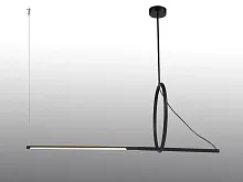 Светильник подвесной LED Zoom 8075P/S-18W-3000K MBK-WH iLedex чёрный 1 лампа, основание чёрное в стиле хай-тек современный линейный