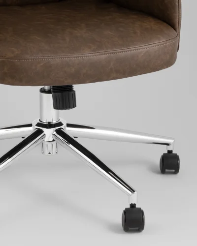 Кресло офисное TopChairs Neoma, коричневый, экокожа УТ000041776 Stool Group, /, ножки//, размеры - ***** фото 3
