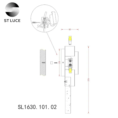 Бра Cesena SL1630.101.02 ST-Luce хром прозрачный на 2 лампы, основание хром в стиле современный  фото 4
