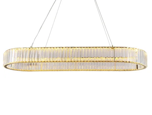 Люстра подвесная LED 8445/120 oval gold NEW Newport прозрачная на 1 лампу, основание золотое в стиле американский современный классический фото 2