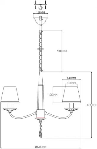 Люстра подвесная Inna V2661-6P Moderli белая на 6 ламп, основание хром в стиле современный  фото 2