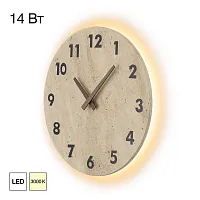 Бра LED с часами Mares CL246016 Citilux бежевый на 1 лампу, основание бежевое в стиле лофт кантри часы отражённый свет