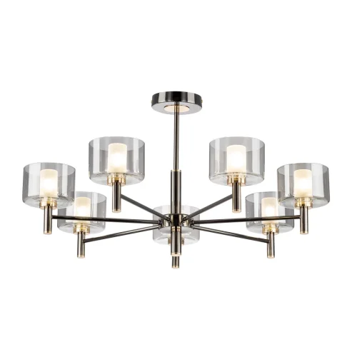 Люстра на штанге Elan CL241171 Citilux дымчатая на 7 ламп, основание чёрное в стиле современный фото 7