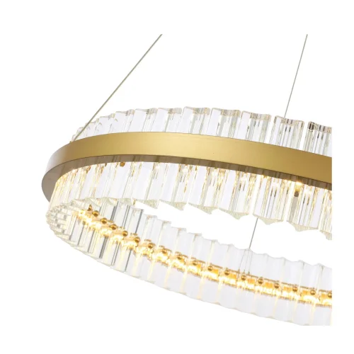 Светильник подвесной LED Cherio SL383.213.01 ST-Luce прозрачный 1 лампа, основание матовое золото в стиле современный кольца фото 2