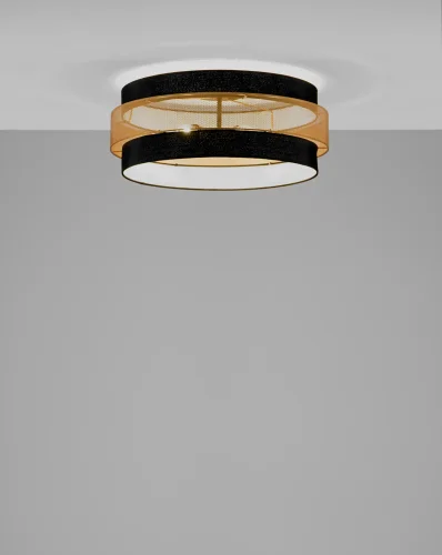 Люстра потолочная Gela V10628-6C Moderli чёрная золотая на 6 ламп, основание чёрное в стиле лофт современный  фото 2