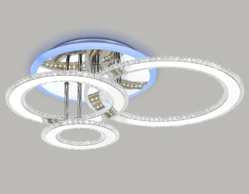 Люстра потолочная LED с пультом FA8851 Ambrella light прозрачная на 1 лампа, основание хром в стиле современный хай-тек с пультом фото 3