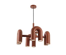 Люстра подвесная LED Канти 08465-4,06 Kink Light красная на 12 ламп, основание красное в стиле лофт современный 