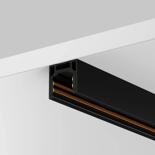 Шинопровод низкопрофильный накладной 2м Magnetic track system Exility TRXMN034-412B Maytoni чёрный в стиле современный для светильников серии Magnetic track system Exility шинопровод накладной exility тонкая магнитная фото 2