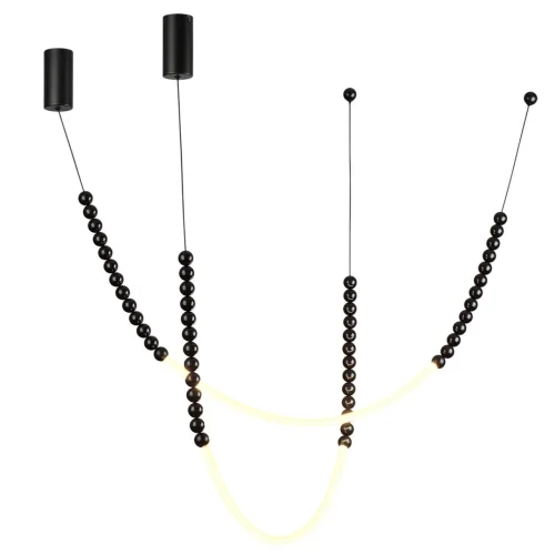 Светильник подвесной Monella 7149/24CL Odeon Light чёрный на 2 лампы, основание чёрное в стиле классический современный линейный бусы фото 3 Светильник подвесной Monella 7149/24CL Odeon Light чёрный на 2 лампы, основание чёрное в стиле классический современный линейный бусы фото 3