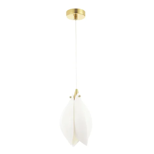 Светильник подвесной FLOWERS SP1 Crystal Lux белый 1 лампа, основание золотое в стиле флористика  фото 3