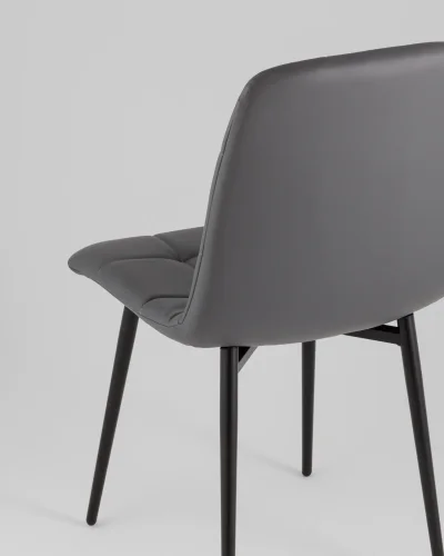 Стул Одди экокожа серый УТ000039995 Stool Group, серый/экокожа, ножки/металл/чёрный, размеры - *840**** фото 6