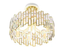 Люстра потолочная Traditional TR5051 Ambrella light прозрачная на 6 ламп, основание белое золотое в стиле арт-деко 
