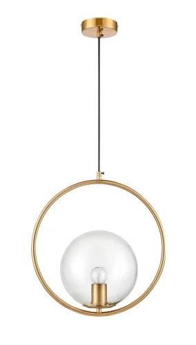 Светильник подвесной Bianco VL5714P11 Vele Luce прозрачный на 1 лампу, основание золотое в стиле современный шар фото 2