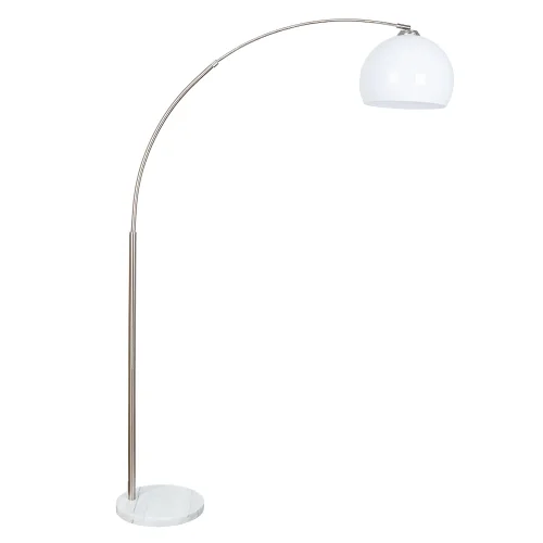 Торшер напольный GOLIATH A5822PN-1SS Arte Lamp изогнутый белый на 1 лампу, основание серое в стиле современный 