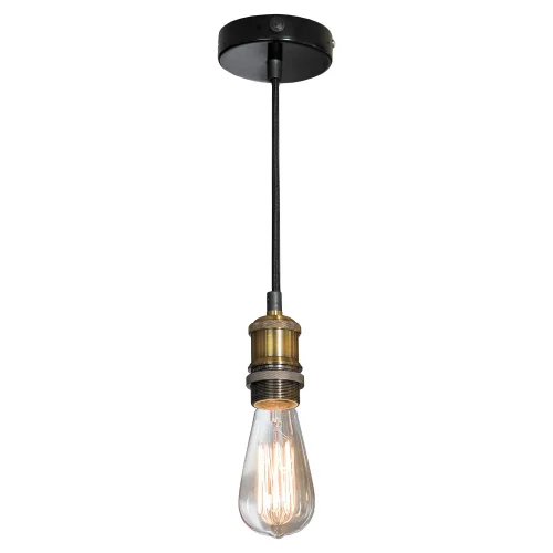 Светильник подвесной лофт Centereach GRLSP-9888 Lussole без плафона 1 лампа, основание чёрное в стиле лофт  фото 2
