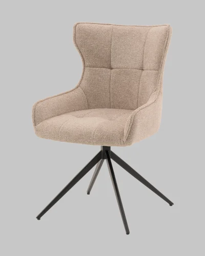 Стул Carlene, вращающийся, бежевый УТ000040556 Stool Group, бежевый/шенилл, ножки/металл/чёрный, размеры - *880**** фото 3