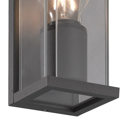 Настенный светильник Meribel 6494 Mantra уличный IP54 чёрный серый 1 лампа, плафон прозрачный в стиле современный E27 фото 4
