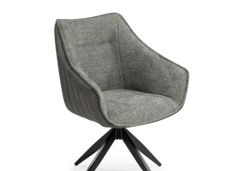 Стул на металлокаркасе Kansas gray / graphite gray / black 15834 Woodville, серый/велюр, ножки/металл/чёрный, размеры - ****610*620мм фото 6