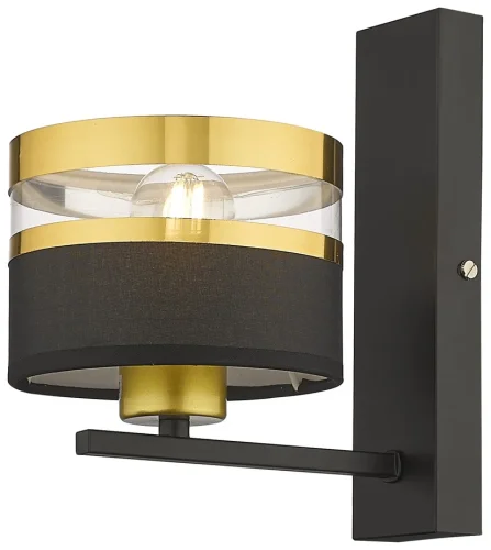 Бра 294-301-01 Velante чёрный золотой на 1 лампа, основание чёрное в стиле современный 