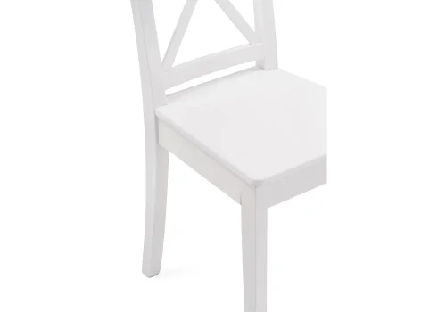Деревянный стул Эйнор белый 527072 Woodville, /, ножки/массив березы дерево/белый, размеры - ****400*500 фото 6