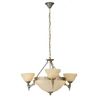 Люстра подвесная  MARBELLA 85857 Eglo бежевая на 6 ламп, основание коричневое бронзовое в стиле классический 
